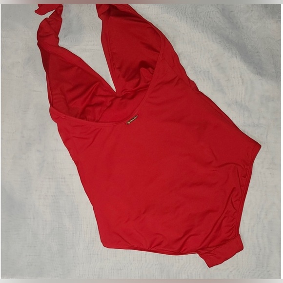 Michael Michael Kors Twist-Front Halter One-Piece Swimsuit - Picture 3 of 7